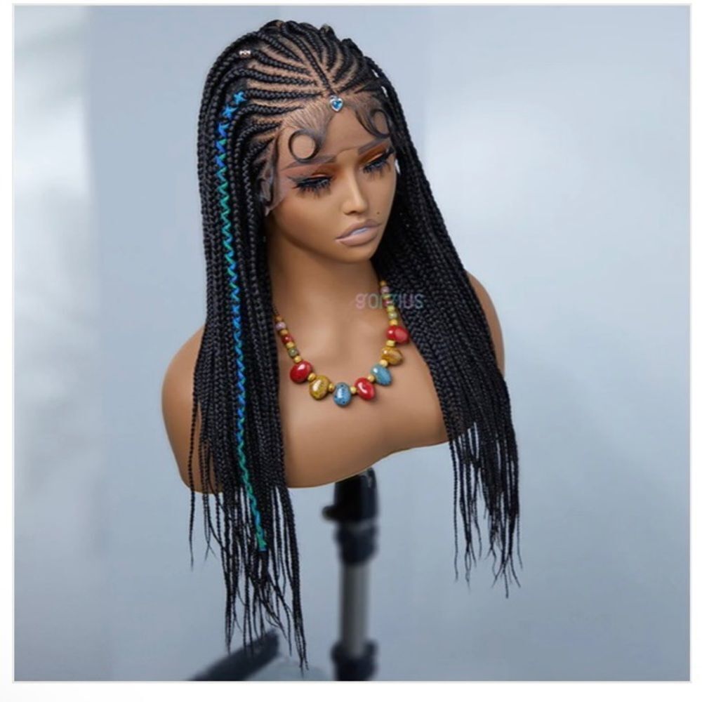 13X4 Lace Front Knotless Box Braids Lace Frontal Wig